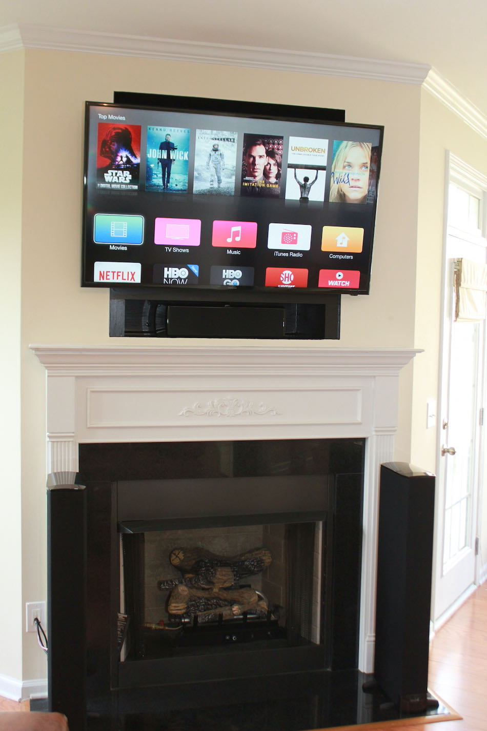 TV with Tower Speakers