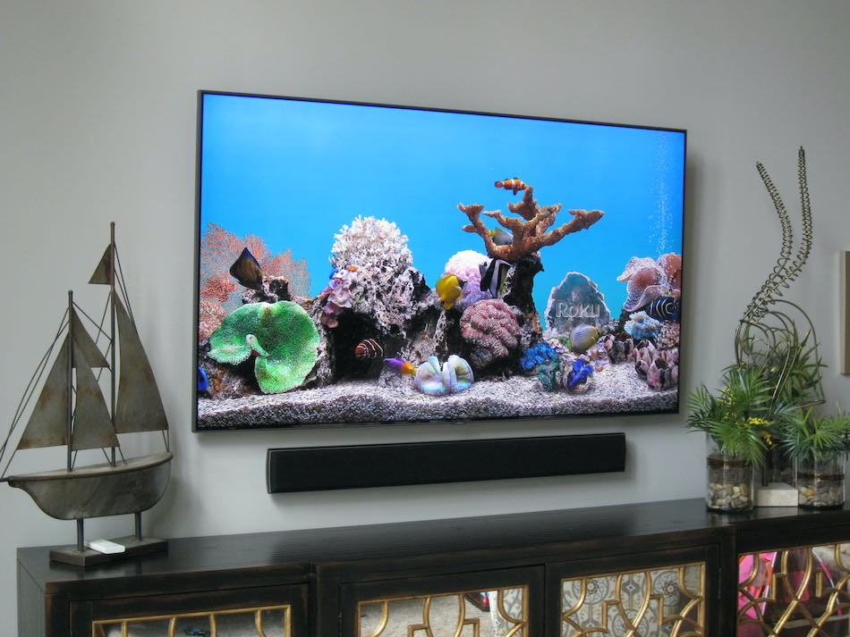 Mounted TV and Soundbar